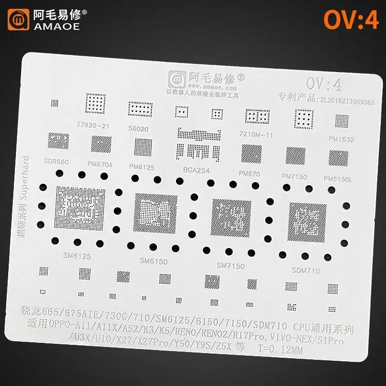 Amaoe BGA Reballing Stencil For Oppo Vivo CPU OV1-OV6 - Image 4