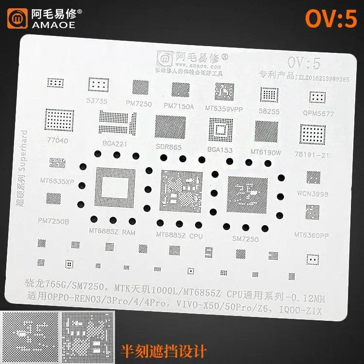 Amaoe BGA Reballing Stencil For Oppo Vivo CPU OV1-OV6 - Image 5