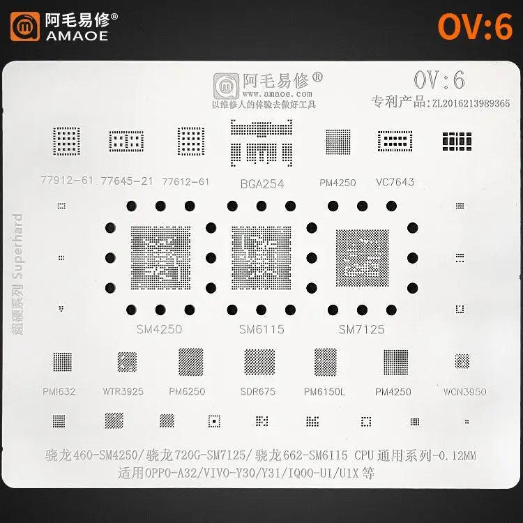 Amaoe BGA Reballing Stencil For Oppo Vivo CPU OV1-OV6 - Image 6