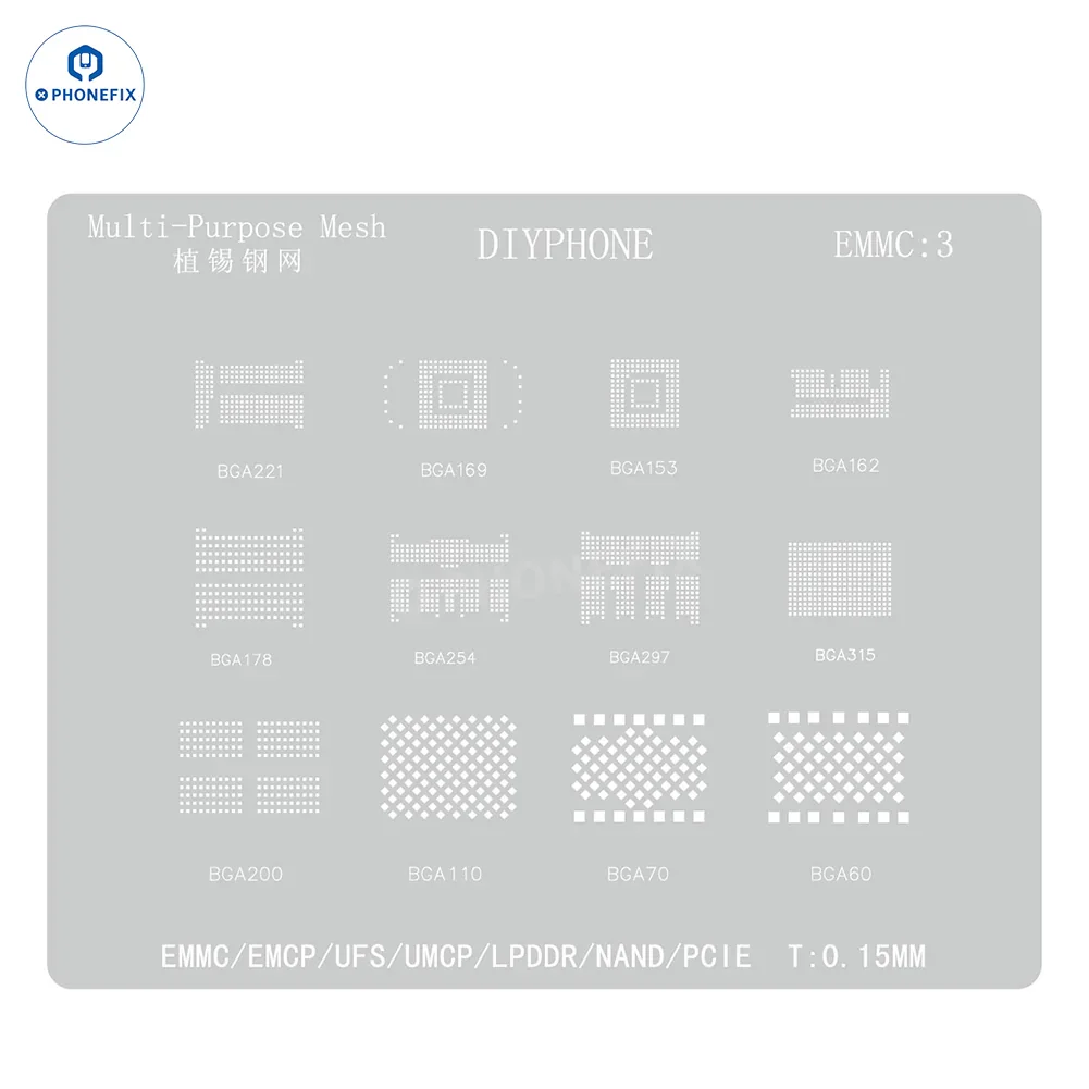 Amaoe BGA Reballing Stencil For EMMC/EMCP/UFS IC Chip Soldering - Image 16