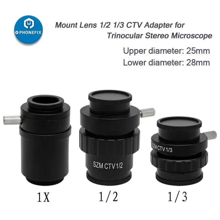 C-Mount Lens 0.35X 0.5X TV1/2 1/3 CTV Adapter For Stereo Microscope - Image 3