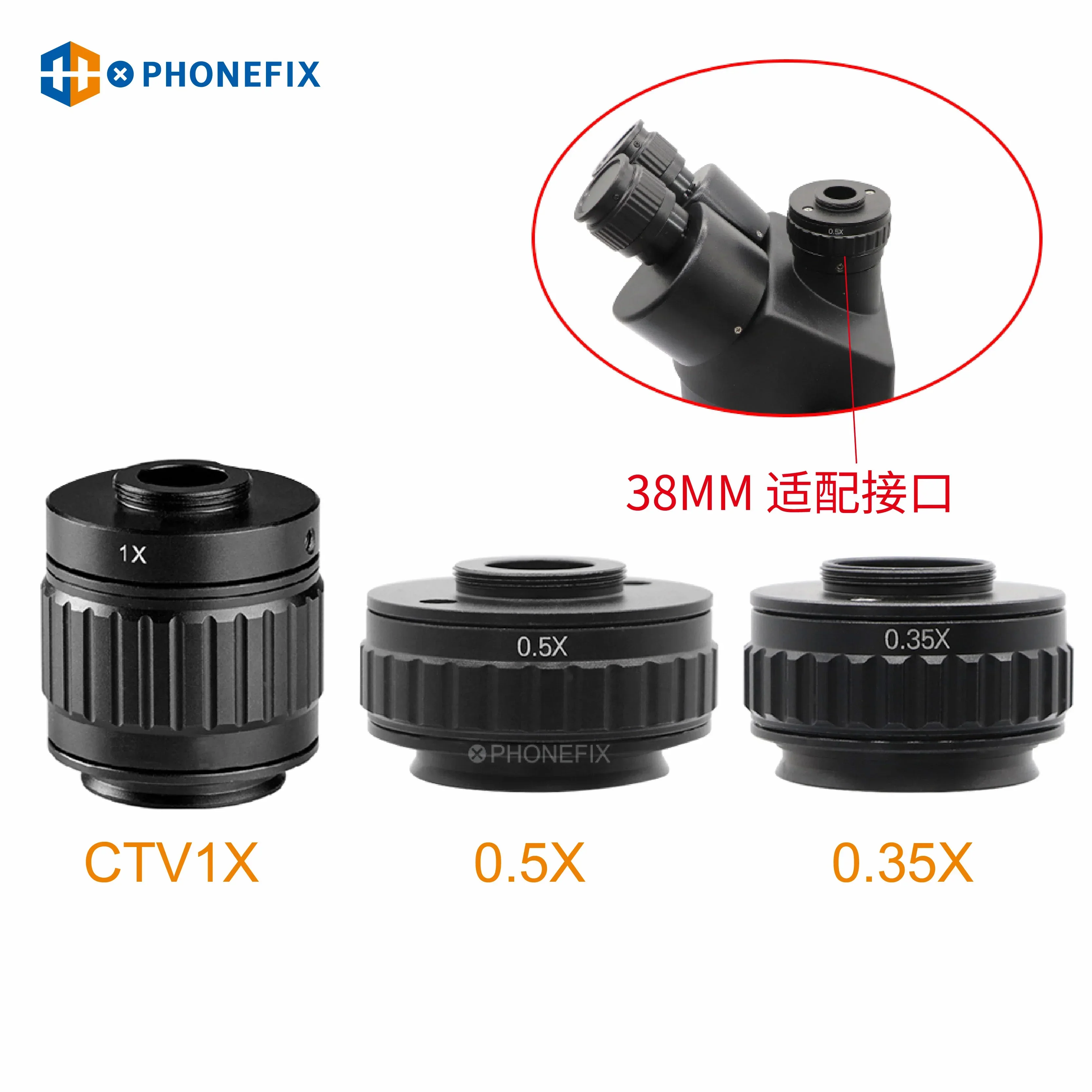 CTV 0.35X 0.5X Focus C-Mount Adapter For Trinocular Microscope - Image 5