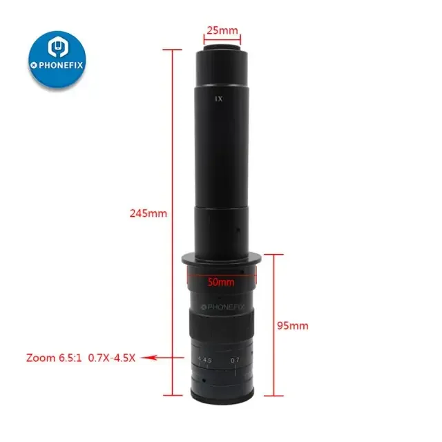 0.7X-4.5X Zoom C-mount Lens Adapter For Industry Microscope Camera - Image 6