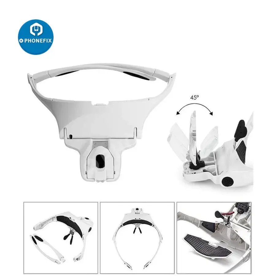 1.0X-3.5X Adjustable Lens Loupe Headband LED Magnifying Glasses - Image 14