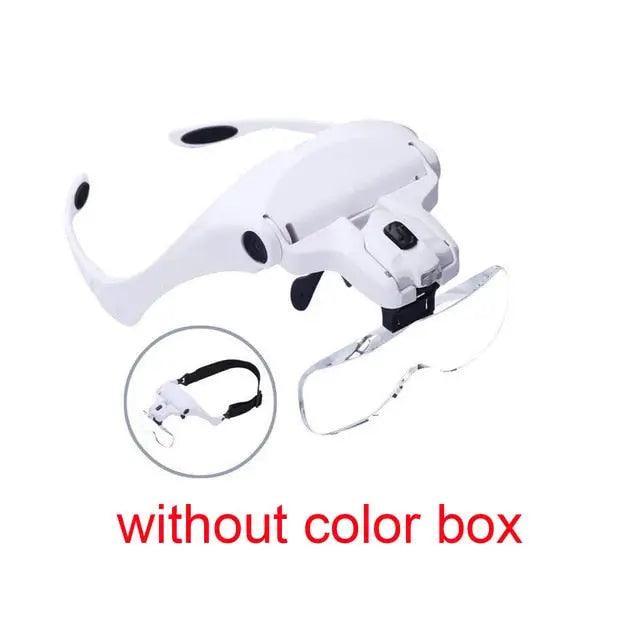 1.0X-3.5X Adjustable Lens Loupe Headband LED Magnifying Glasses - Image 3