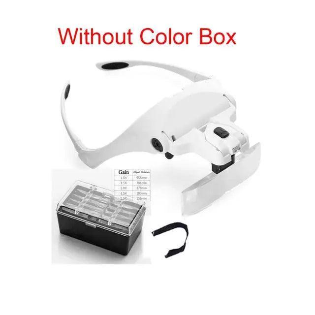 1.0X-3.5X Adjustable Lens Loupe Headband LED Magnifying Glasses - Image 5