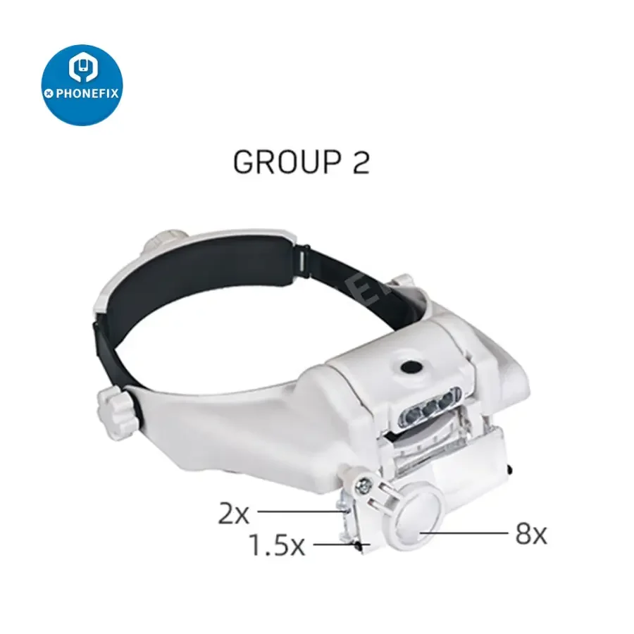 Glasses Loupe LED Headband Magnifying Glass 1.5-8X Repair Assist Tool - Image 8
