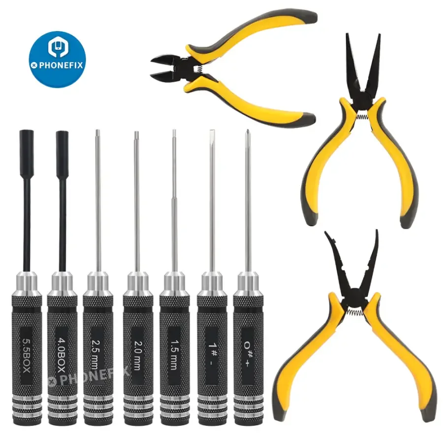 10 In 1 Screwdriver Pliers Hex Repair RC Toolkit Set for RC Car Helicopter - Image 5