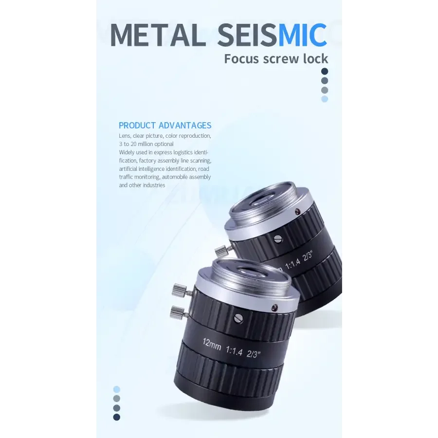 10MP 8mm-50mm Manual C-mount F2.8-16 2/3" FA Prime Lens - Image 8