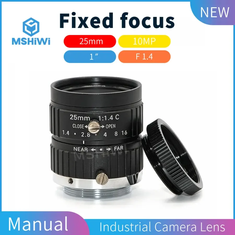 10MP F1.4 Manual IRIS 2/3" Format 25mm Prime Machine Vision Lens - Image 2