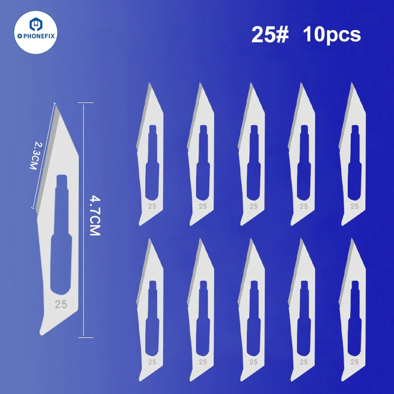 10pcs/Set Carbon Steel Sterile Scalpel Knife Blades - Image 18