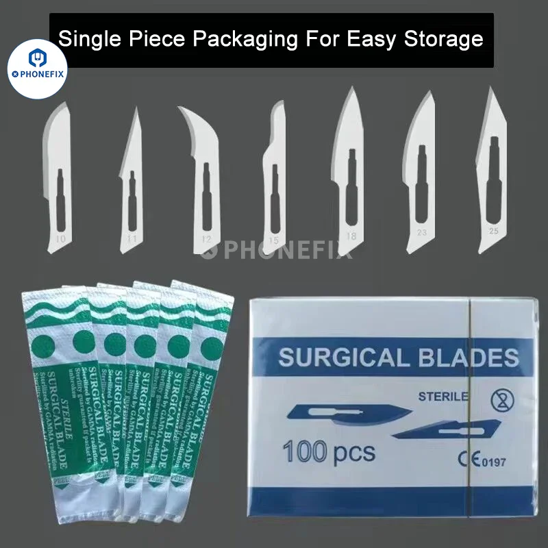 10pcs/Set Carbon Steel Sterile Scalpel Knife Blades - Image 2