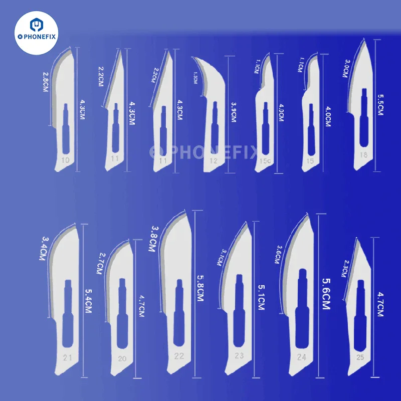 10pcs/Set Carbon Steel Sterile Scalpel Knife Blades - Image 3
