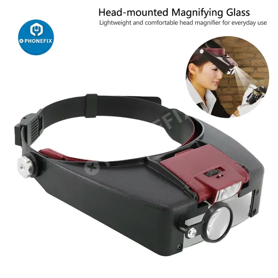 10X LED Light Loupe Helmet Style Magnifier Glass For Phone Repair - Image 6