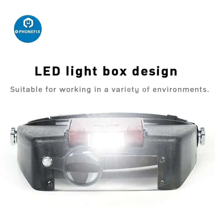 10X LED Light Loupe Helmet Style Magnifier Glass For Phone Repair - Image 9