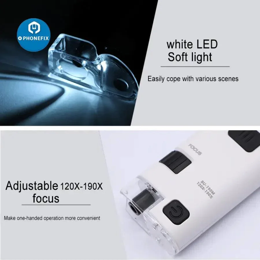 120X Pocket Phone Microscope Clip Magnifying Glass LED UV Light - Image 7