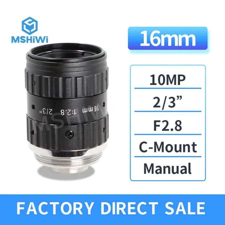 12MP C-mount 12mm-50mm Prime Lens 2/3" F2.8 ITS Camera FA Lens - Image 2