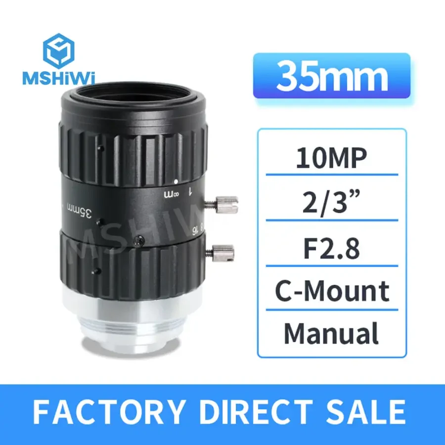 12MP C-mount 12mm-50mm Prime Lens 2/3" F2.8 ITS Camera FA Lens - Image 3