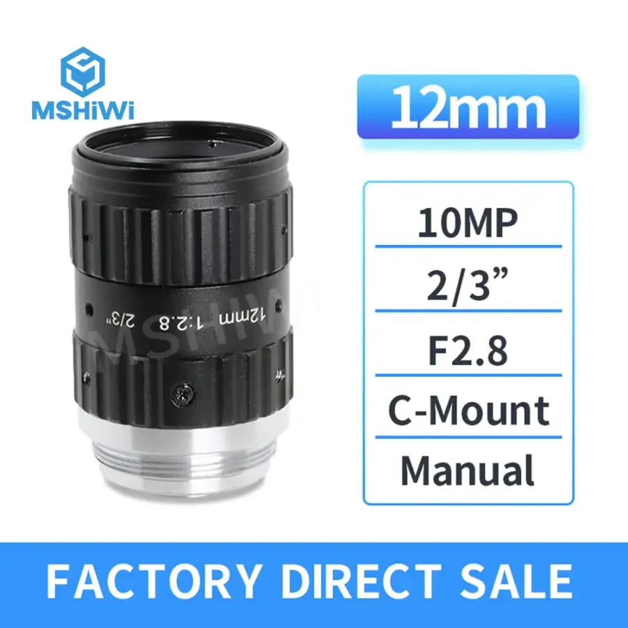 12MP C-mount 12mm-50mm Prime Lens 2/3" F2.8 ITS Camera FA Lens - Image 4