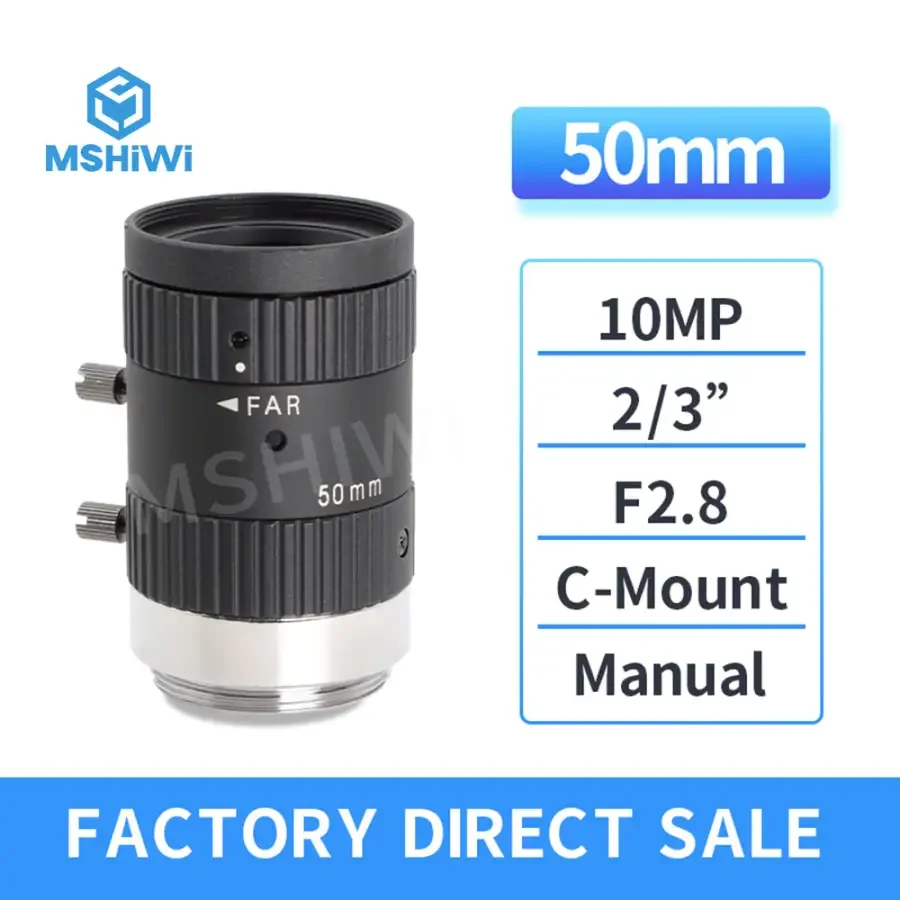 12MP C-mount 12mm-50mm Prime Lens 2/3" F2.8 ITS Camera FA Lens - Image 5
