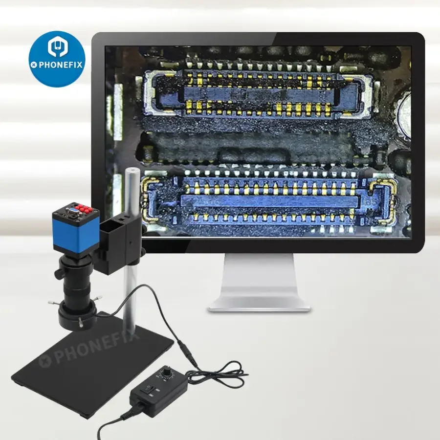 13MP HDMI VGA Camera 130X Lens 40LED Light For PCB Soldering - Image 9