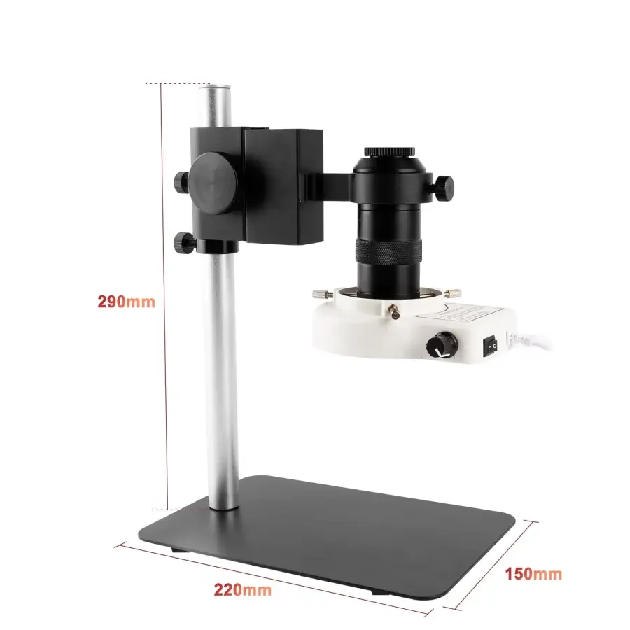 13MP HDMI VGA Industrial Microscope Camera C Mount Lens Ring Light Lamp - Image 18