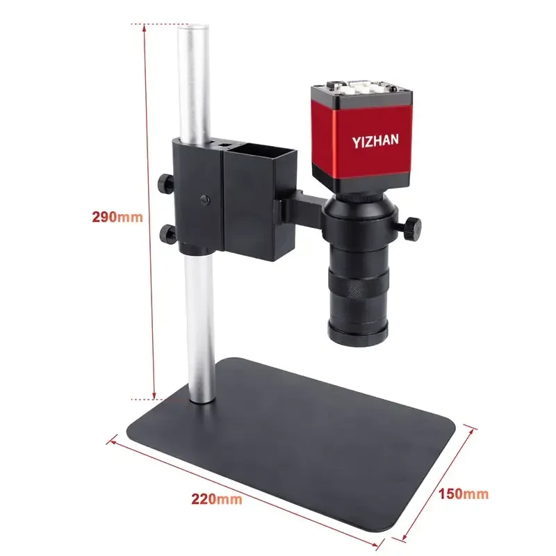 13MP HDMI VGA Industrial Microscope Camera C Mount Lens Ring Light Lamp - Image 19