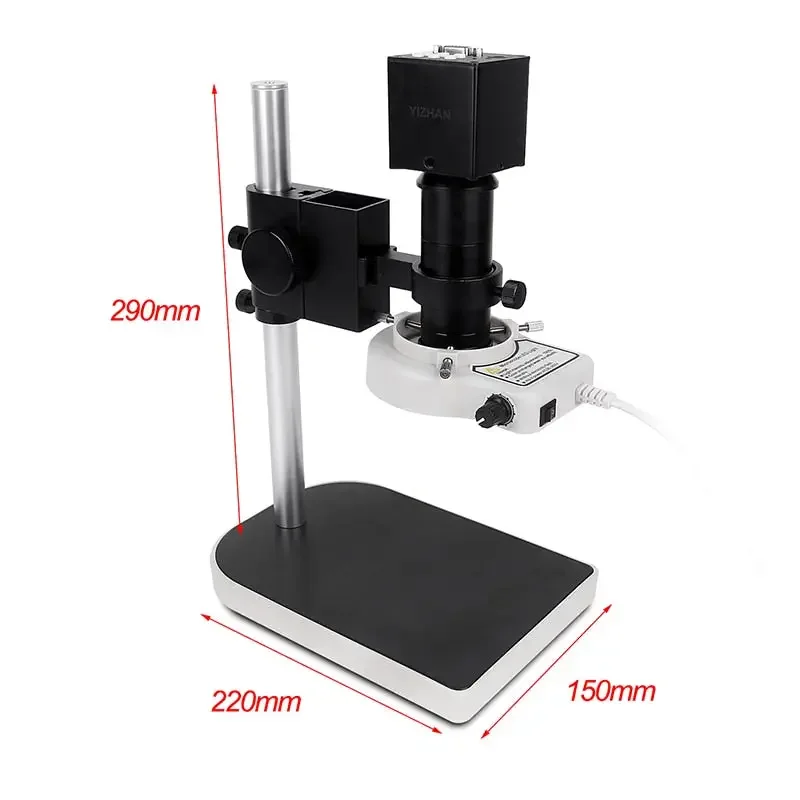 13MP HDMI VGA Industrial Microscope Camera C Mount Lens Ring Light Lamp - Image 25