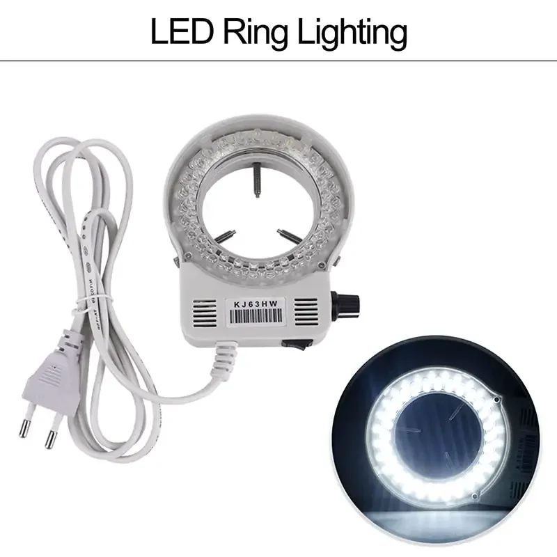 13MP HDMI VGA Industrial Microscope Camera C Mount Lens Ring Light Lamp - Image 3