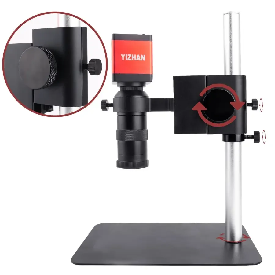 13MP HDMI VGA Industrial Microscope Camera C Mount Lens Ring Light Lamp - Image 5