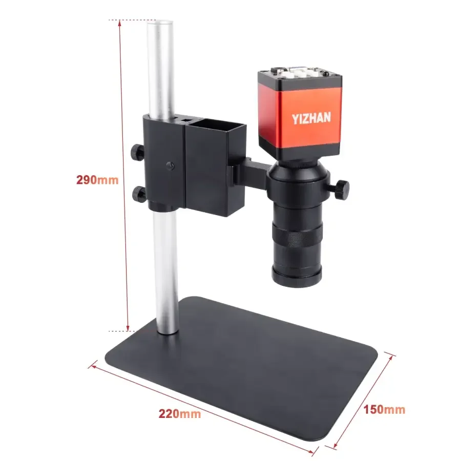 13MP HDMI VGA Industrial Microscope Camera C Mount Lens Ring Light Lamp - Image 6