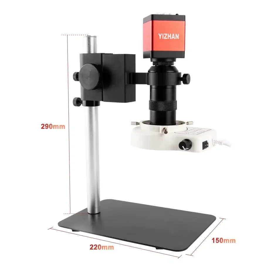 13MP HDMI VGA Industrial Microscope Camera C Mount Lens Ring Light Lamp - Image 7