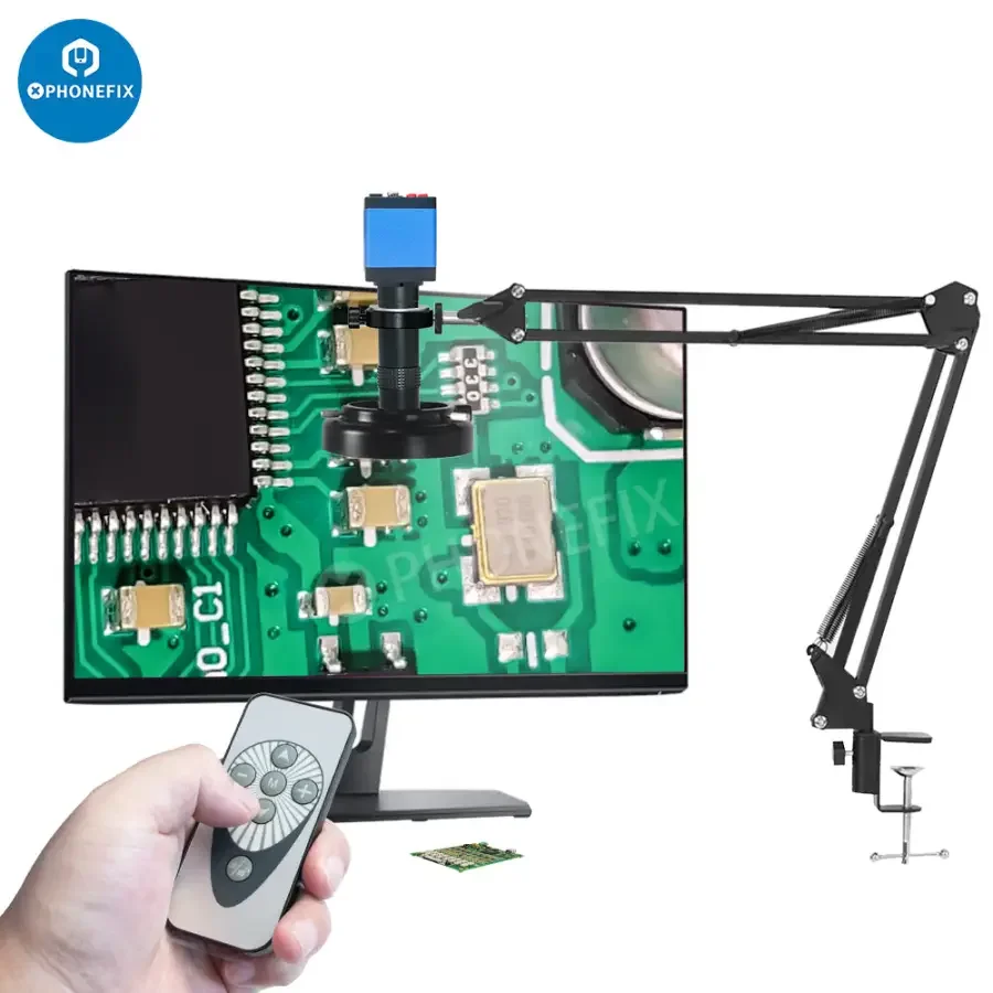 13MP HDMI VGA USB Industrial Microscope Camera Set 130X Lens - Image 17