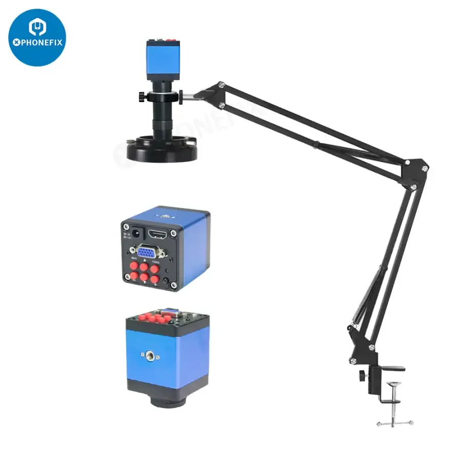 13MP HDMI VGA USB Industrial Microscope Camera Set 130X Lens - Image 2