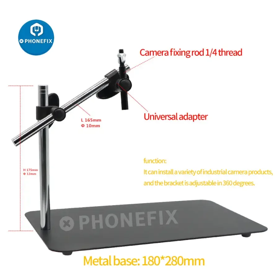 13MP Industrial Camera 130X Lens 40 LED Light Super Clamp Microscope Set - Image 7