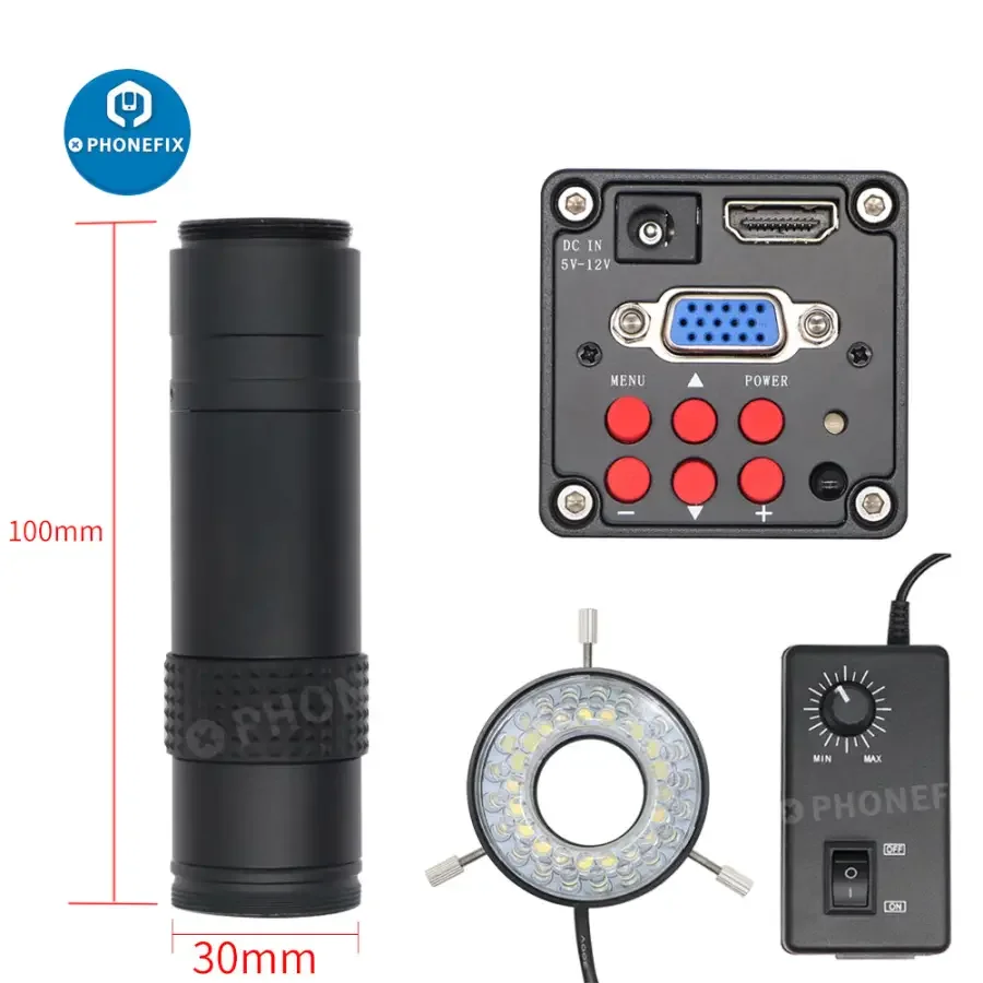 13MP Industrial Camera Magic Arm 130X Lens Super Clamp Microscope Set - Image 6