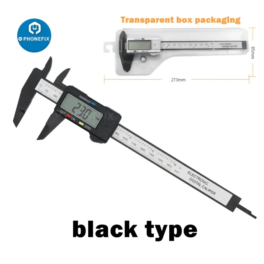 150mm Electronic Digital Caliper Carbon Fiber Dial Vernier Caliper Gauge - Image 3