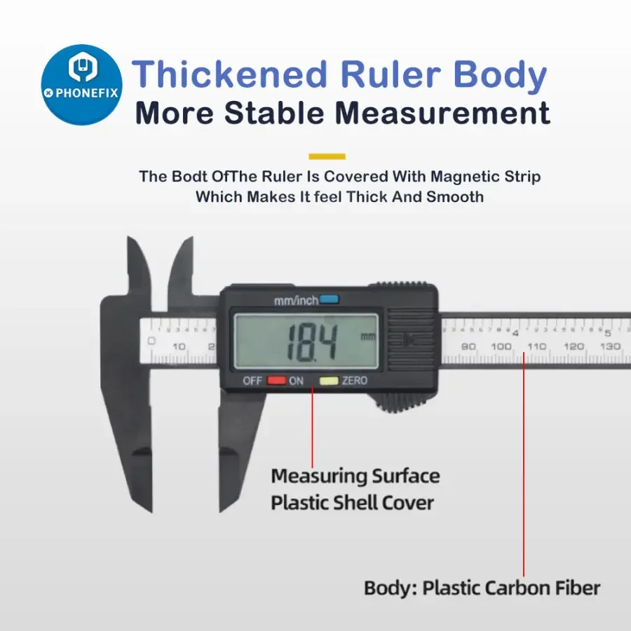 150mm Electronic Digital Caliper Carbon Fiber Dial Vernier Caliper Gauge - Image 4