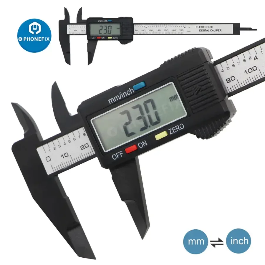 150mm Electronic Digital Caliper Carbon Fiber Dial Vernier Caliper Gauge - Image 9