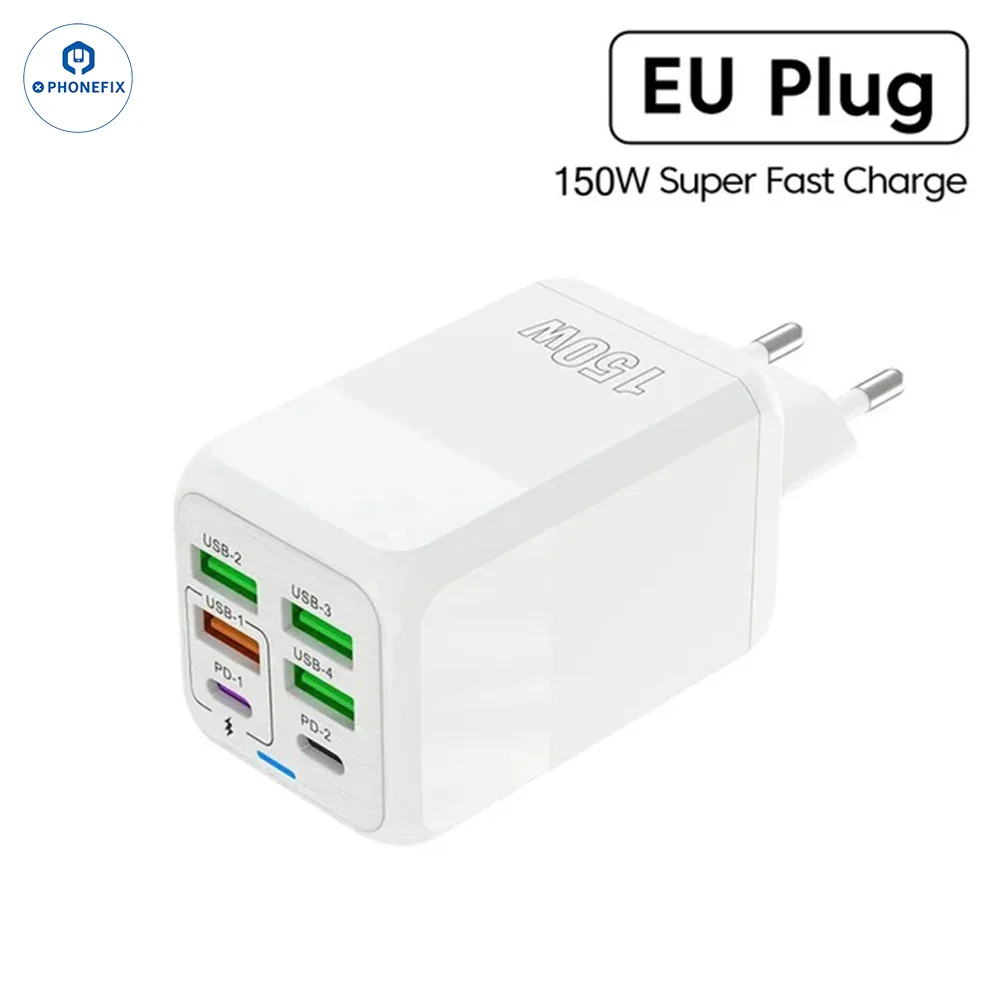 150W Multi Port Fast Charger Adapter Portable Travel USB Charger - Image 13
