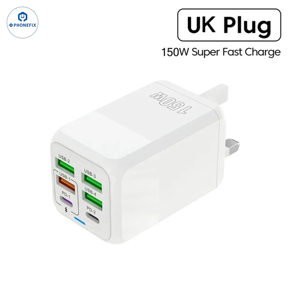 150W Multi Port Fast Charger Adapter Portable Travel USB Charger - Image 15