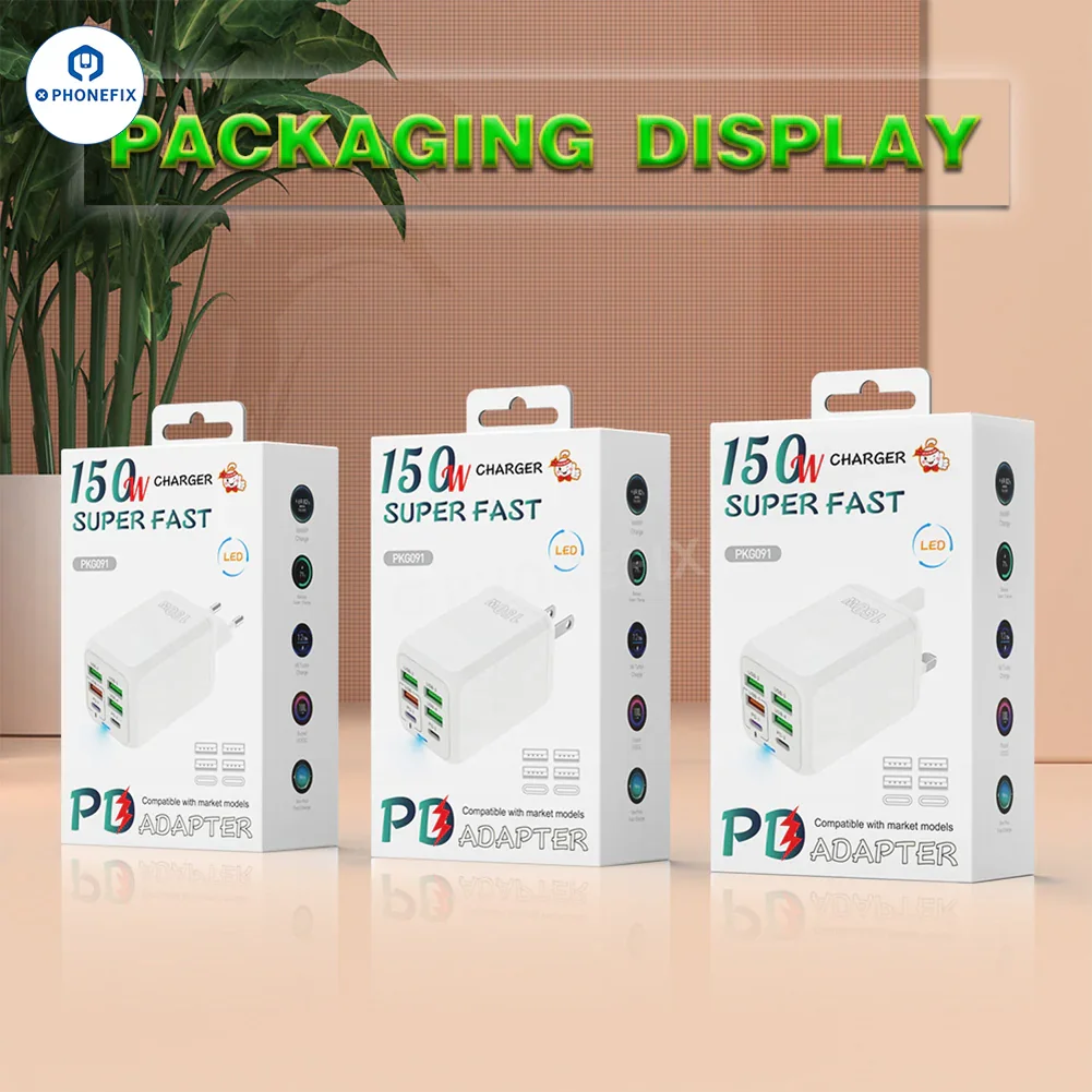 150W Multi Port Fast Charger Adapter Portable Travel USB Charger - Image 2