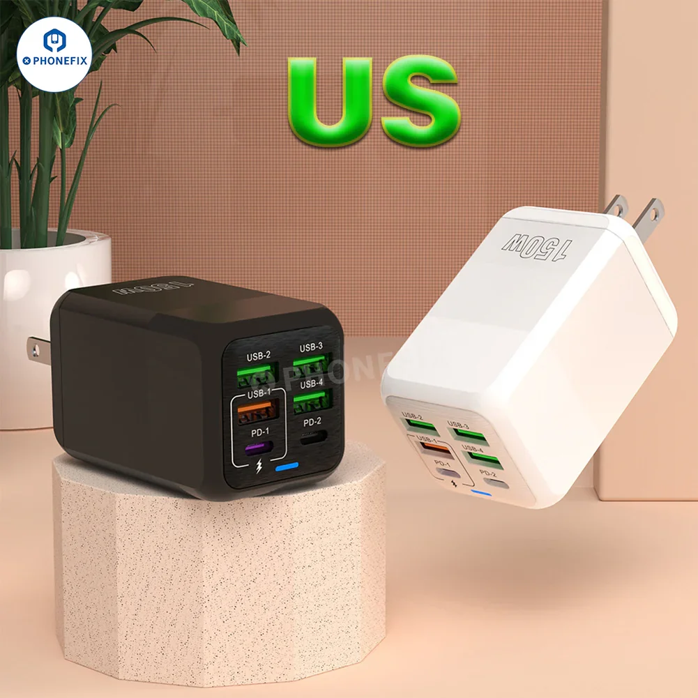 150W Multi Port Fast Charger Adapter Portable Travel USB Charger - Image 8
