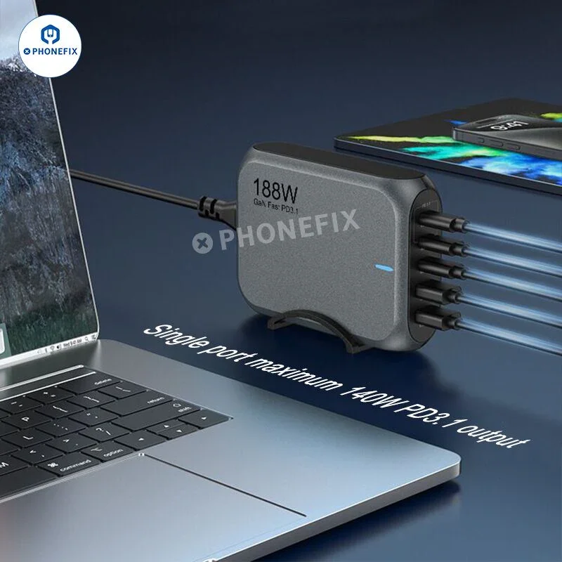 188W GaN Charger Phones Laptops PD3.1 Fast Charging Station - Image 4