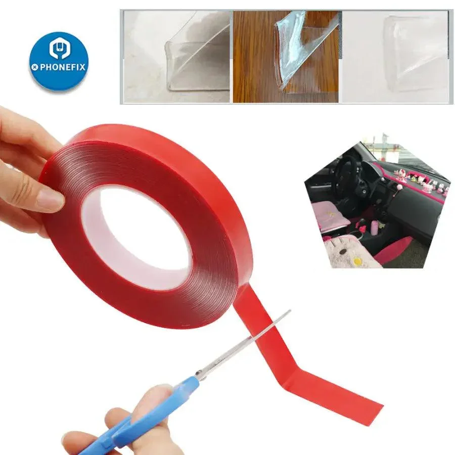 1mm*10m Length Strong Adhesive Double Sided No Trace PET Red Film - Image 3