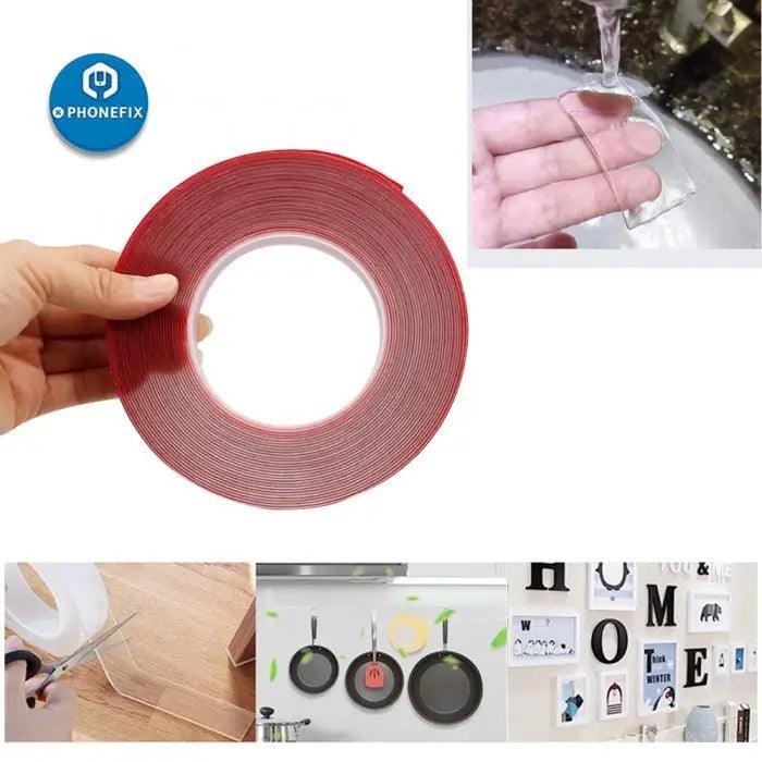 1mm*10m Length Strong Adhesive Double Sided No Trace PET Red Film - Image 4