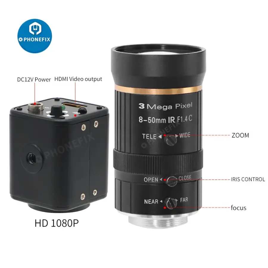 2.0 MP 1080P HDMI Camera 8.0-50mm F1.4 Lens Industry Camera - Image 7