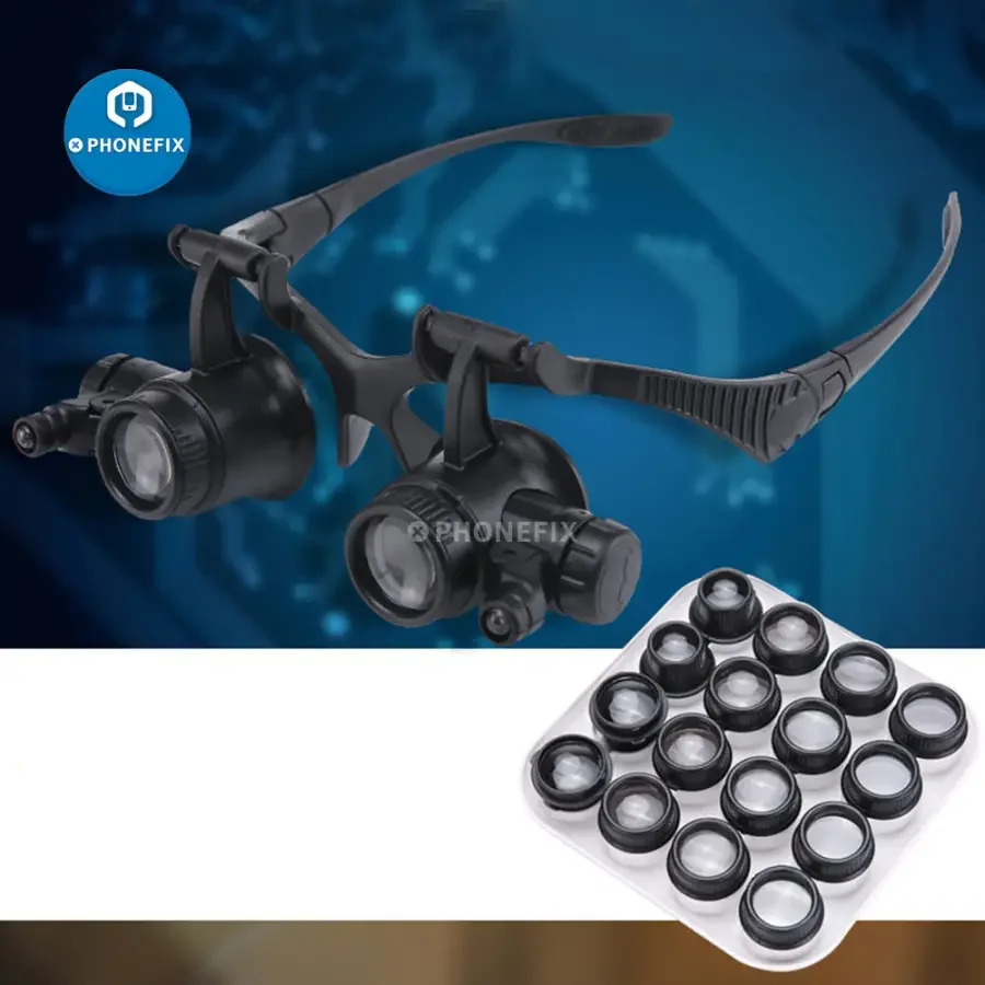 2.5X-25X Binocular Head Loupe With LED Light Magnifier Repair Tool - Image 3