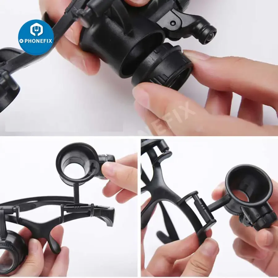 2.5X-25X Multi-Power Double LED Magnifier Eye Glasses For Watch Repair - Image 5