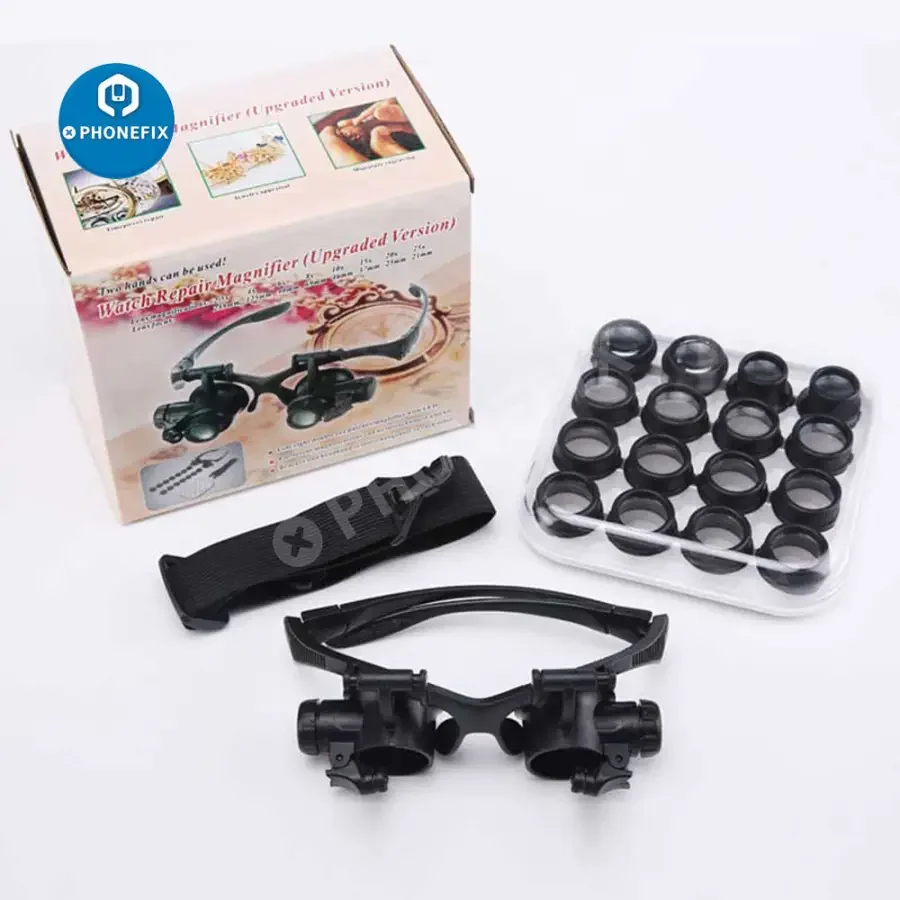 2.5X-25X Multi-Power Double LED Magnifier Eye Glasses For Watch Repair - Image 7